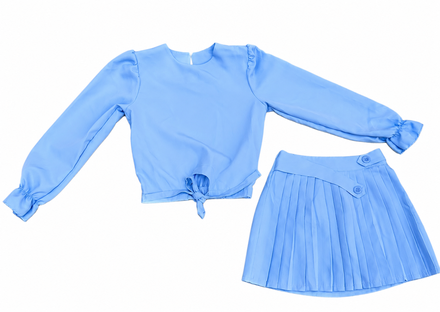 Blouse & Rok Set Lichtblauw, meisjes 4-14 Jaar