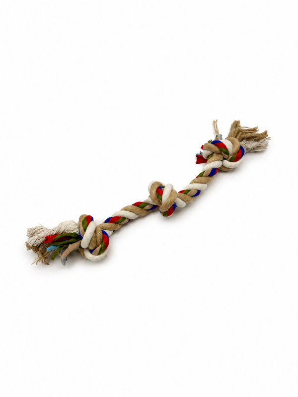 Flossy touw met 3 knopen 40 cm hondenspeelgoed