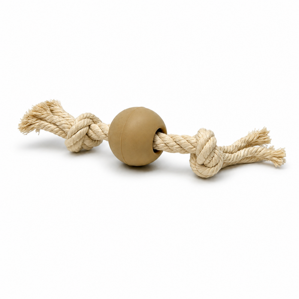 Bal met touw - Natuurlijk rubber - 20 cm