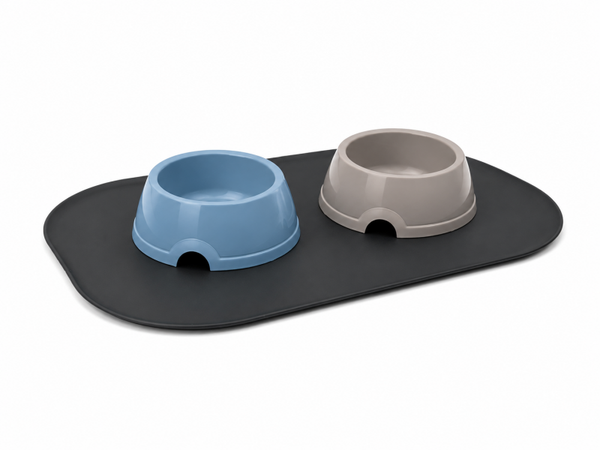 Voederbak Set met Antislip Mat – 2 x 0,3 Liter