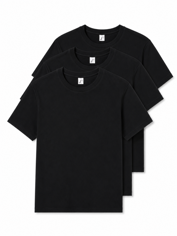 T-Shirt Black / Zwart 3-Pack