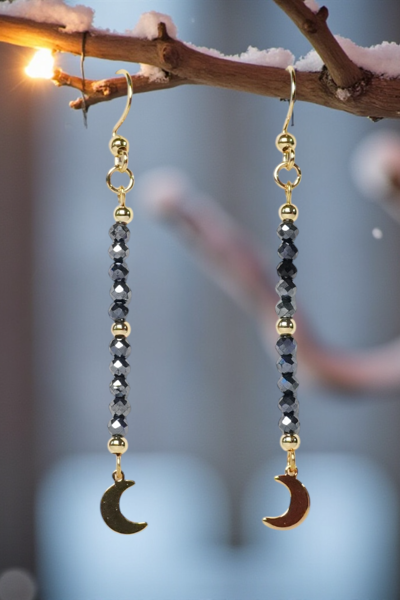 Mond-Perlen-Ohrring