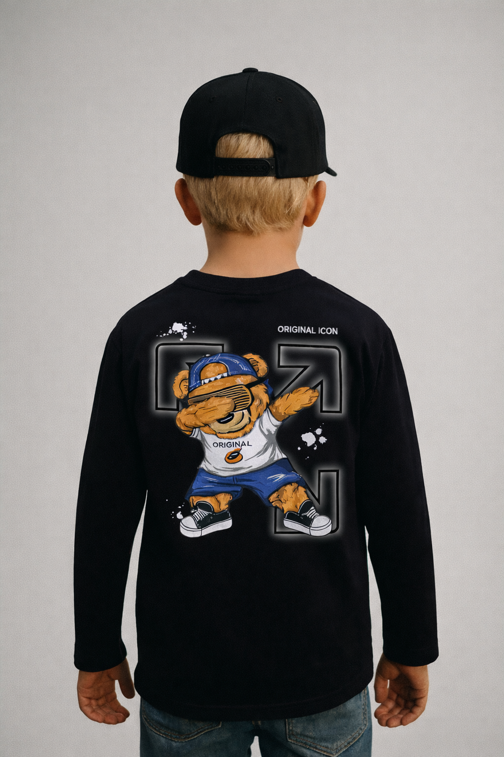 Icon Longsleeve - Dabbing Bear Zwart
