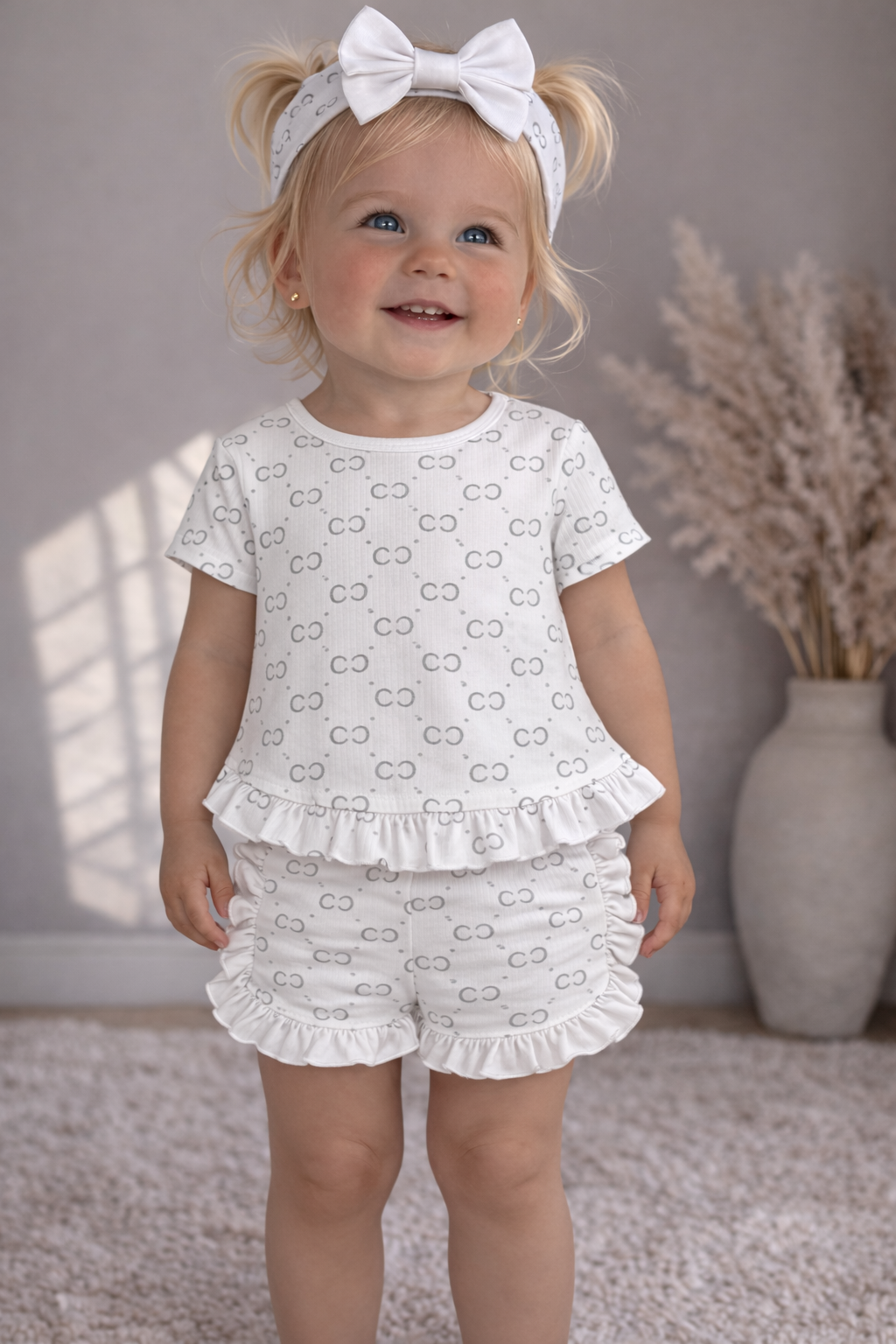 ✨ Ruffel Set Wit met de welbekende print