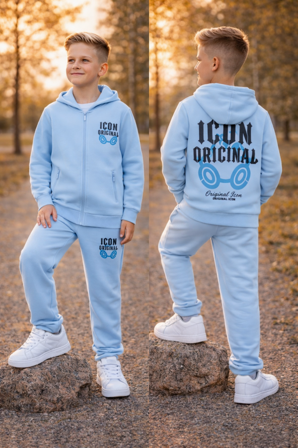 Jongens Trainingspak Babyblauw Icon Orginal