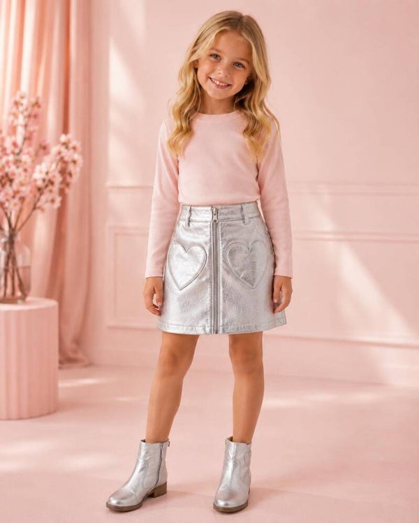 Roze Rib Longsleeve Meisjes – Zacht Basic Shirt met Lange Mouwen