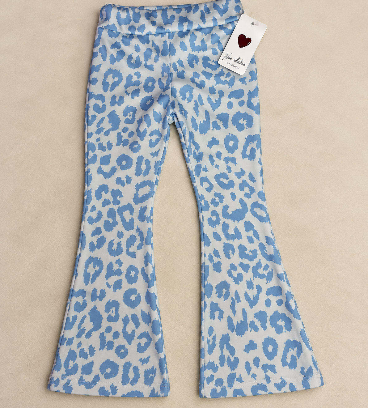 Meisjes flaire broek dierenprint babyblauw