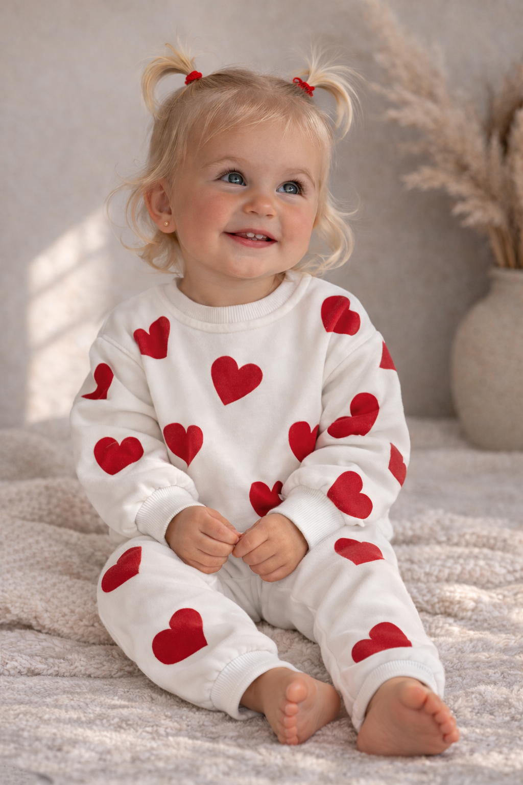 ❤️ “Sweetheart Set – Wit met Rode Hartjes” ❤️