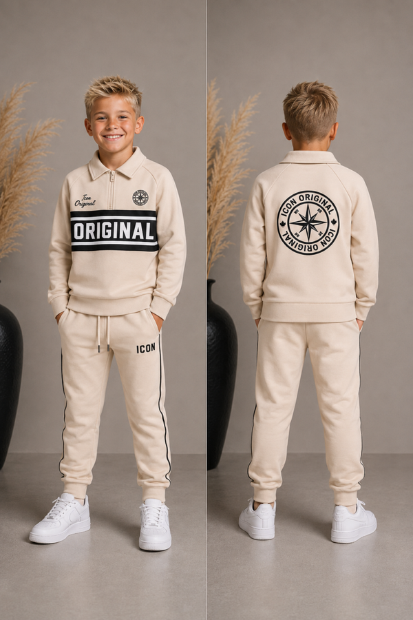 Icon Original Jongens Trainingspak Beige