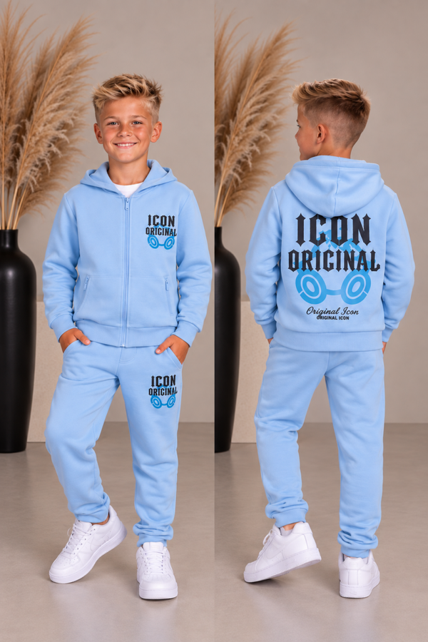 Jongens Trainingspak Babyblauw Icon Orginal
