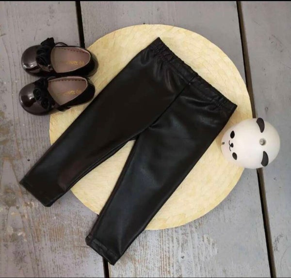 Leatherlook Legging Meisjes Zwart – 3 Maanden t/m 4 Jaar
