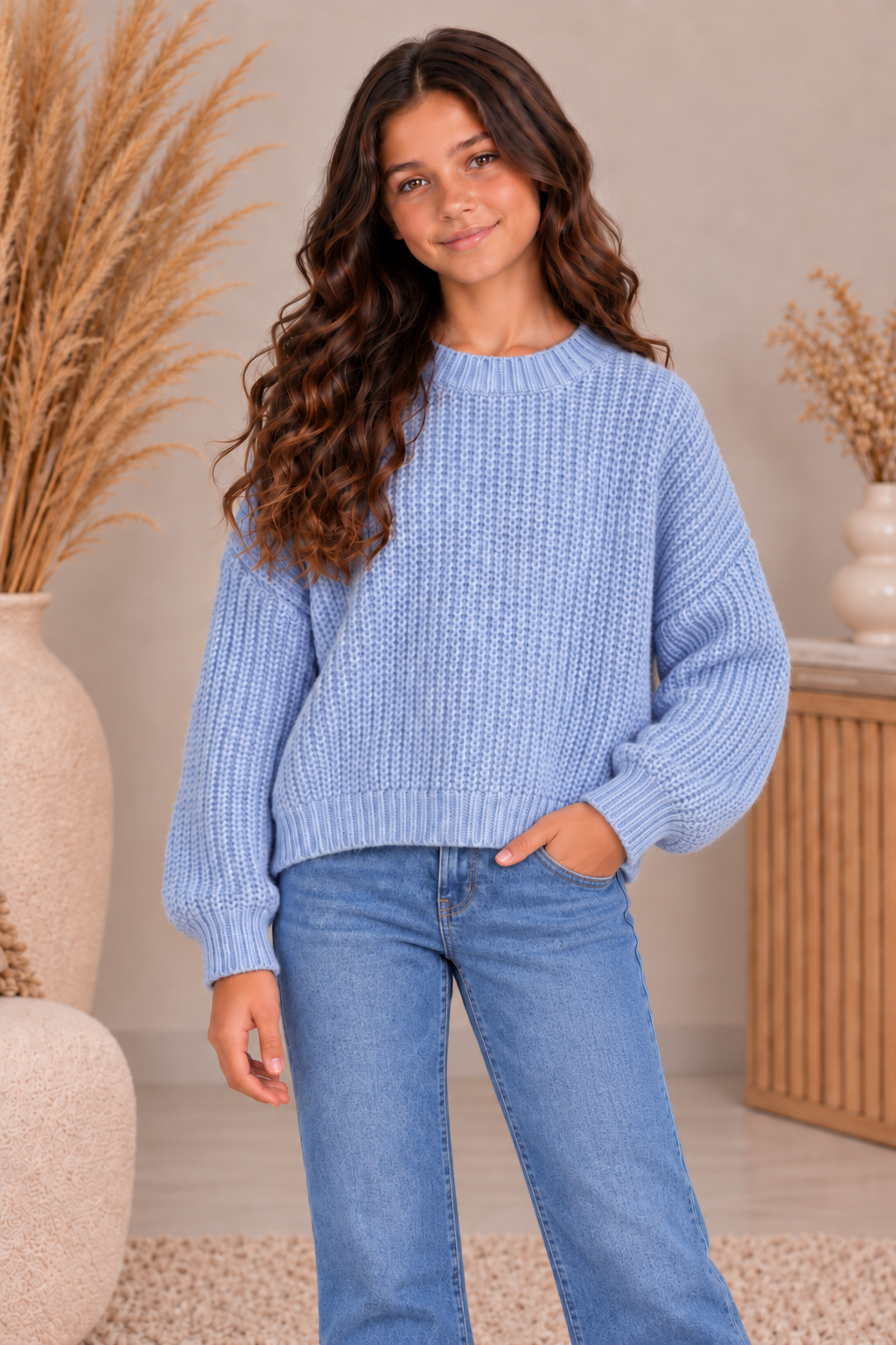Meisjes trui babyblauw