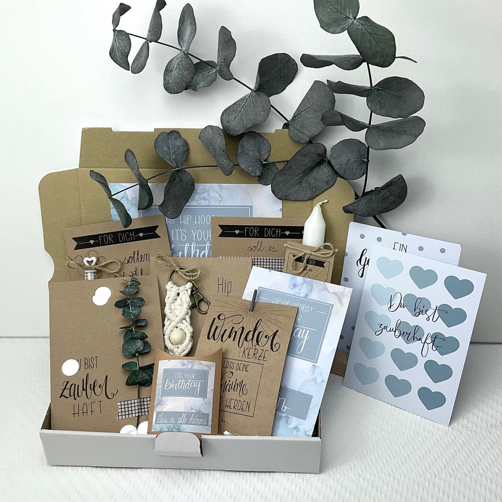 Geburtstagsbox Watercolor in Blau