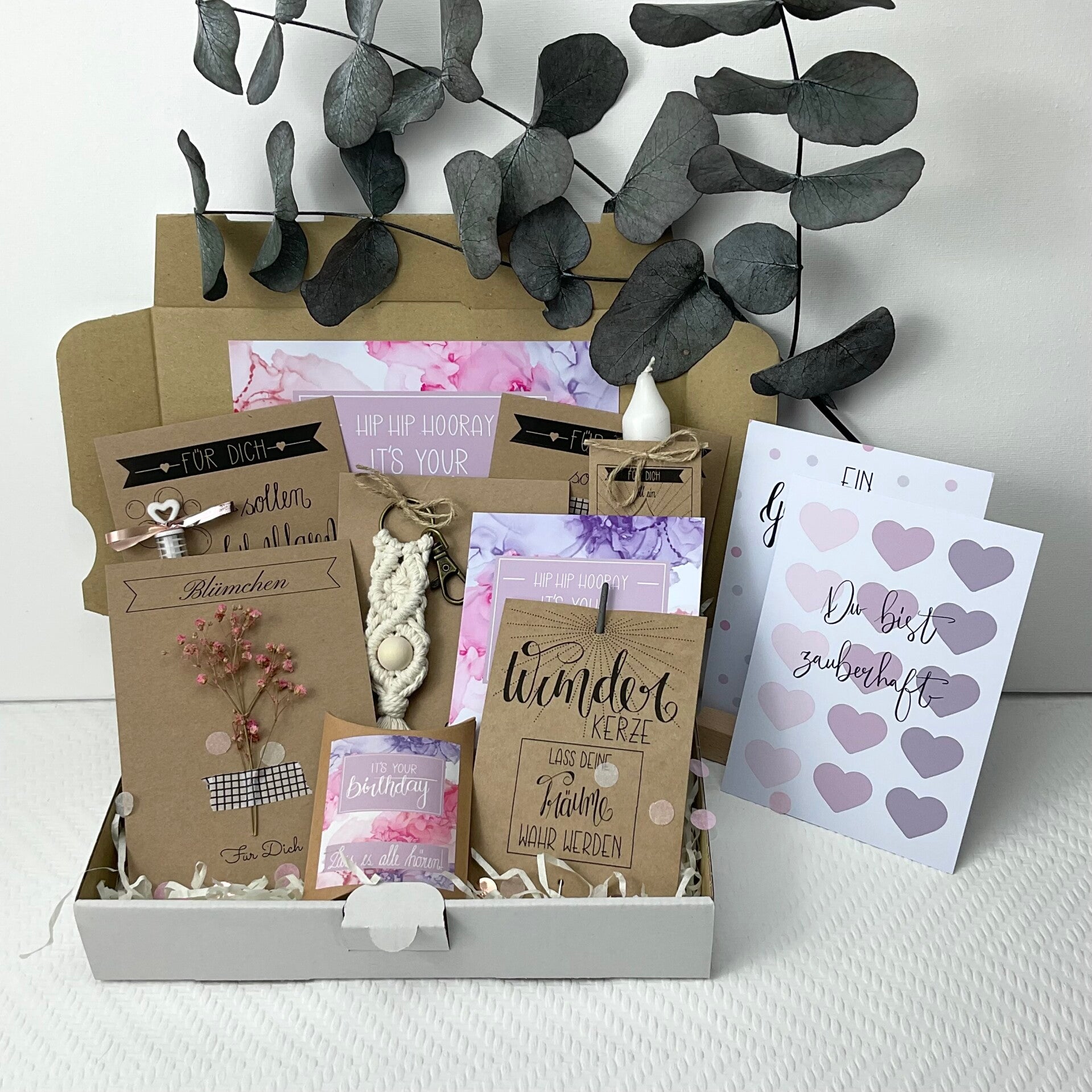 Geburtstagsbox Watercolor in Rose