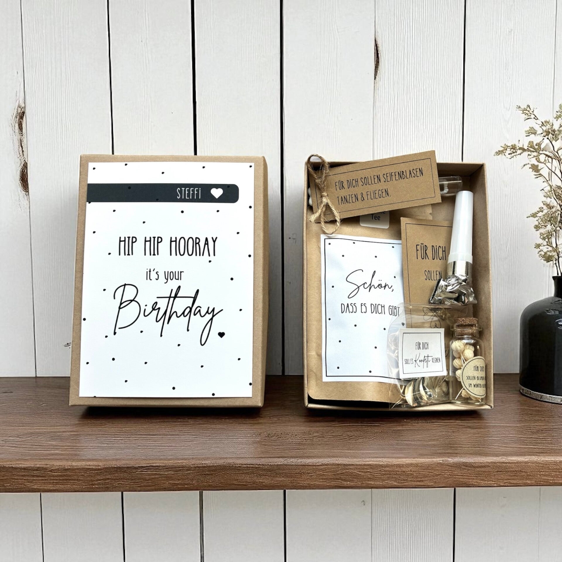 Personalisiertes Geburtstagsgeschenk - Geschenkbox Hip Hip Hooray