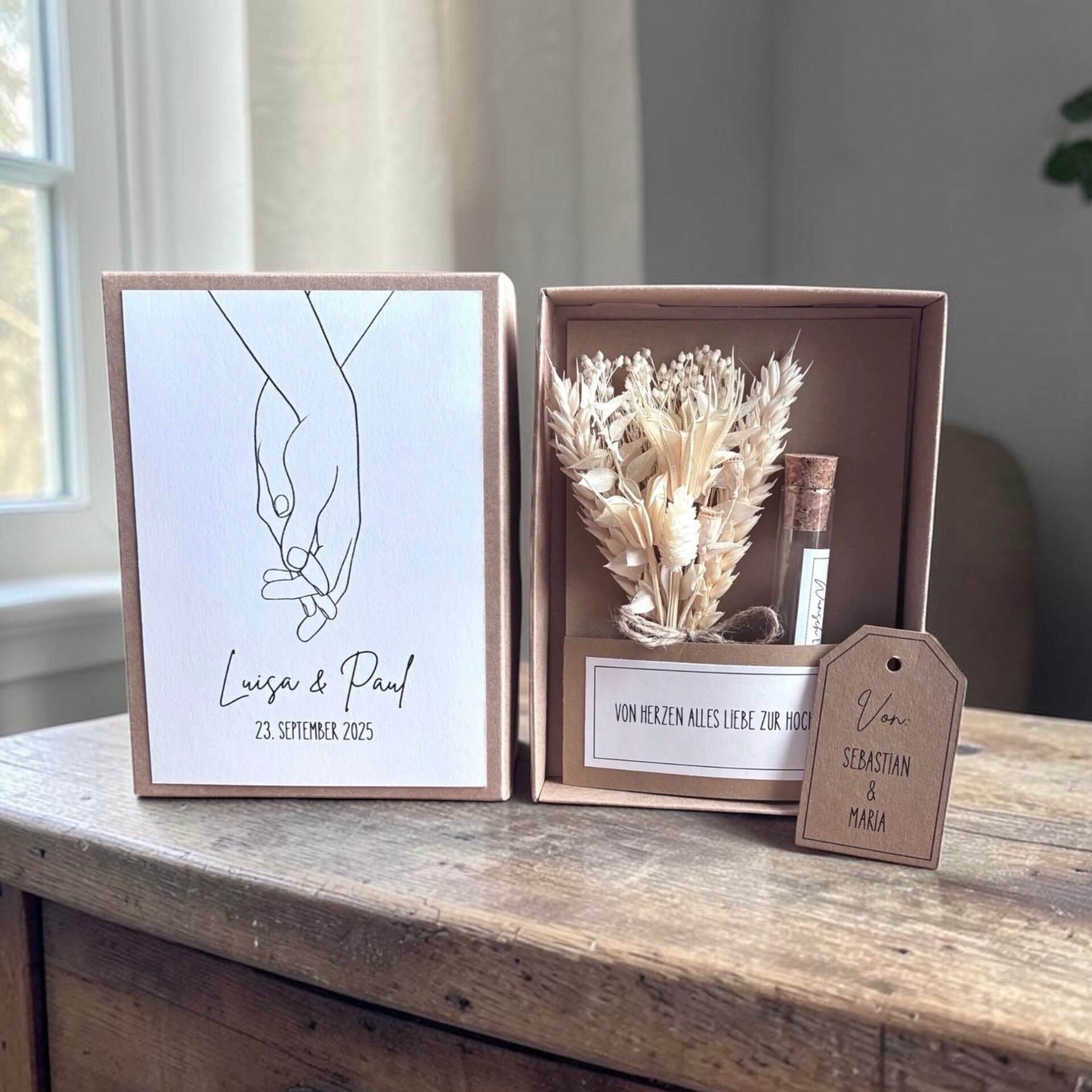 Personalisiertes Geldgeschenk zur Hochzeit - Hände