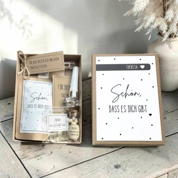 Personalisierte Geschenkbox - Schön, dass es dich gibt