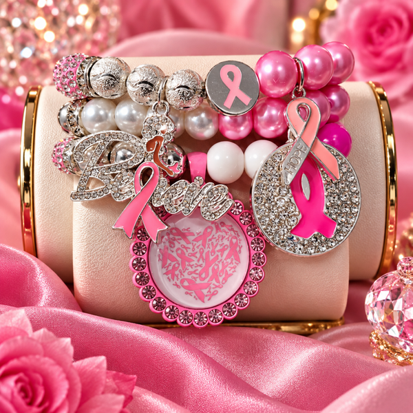 Breast Cancer Ribbon (3 stack)