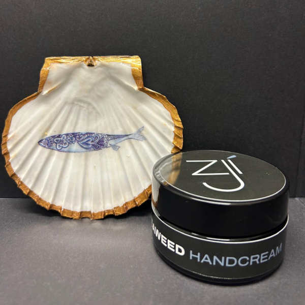 Cadeaupakket met luxe handcream en hand versierde schelp