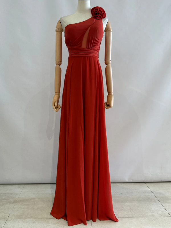 Vestido largo Asimétrico de Gasa VLI25128