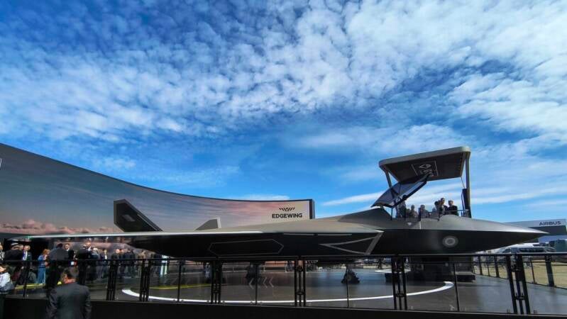 Full-SCale Mock-Up of Edgewing's  Global Combat Air Programme (GCAP) fighter at Farnborough International Airshow 2026