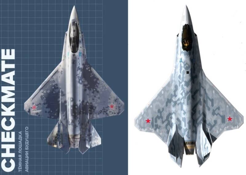 Side by side comparison of versions 1.0 and 2.0 of the Sukhoi Su-75 Checkmate