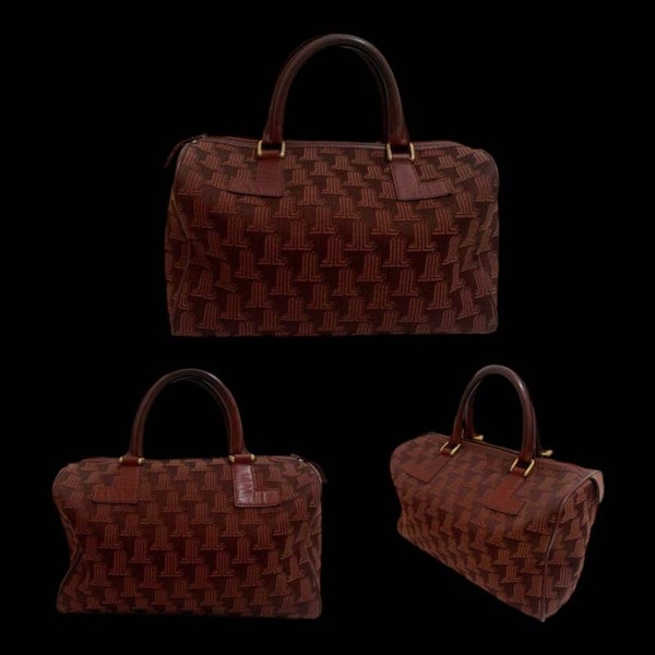 Sac Boston Lanvin vintage — monogramme brun
