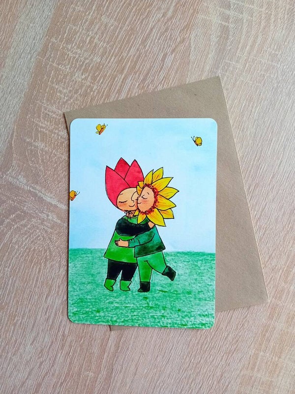 Postkaart Bloemenkinderen