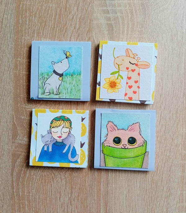 Mini boekjes met originele illustraties