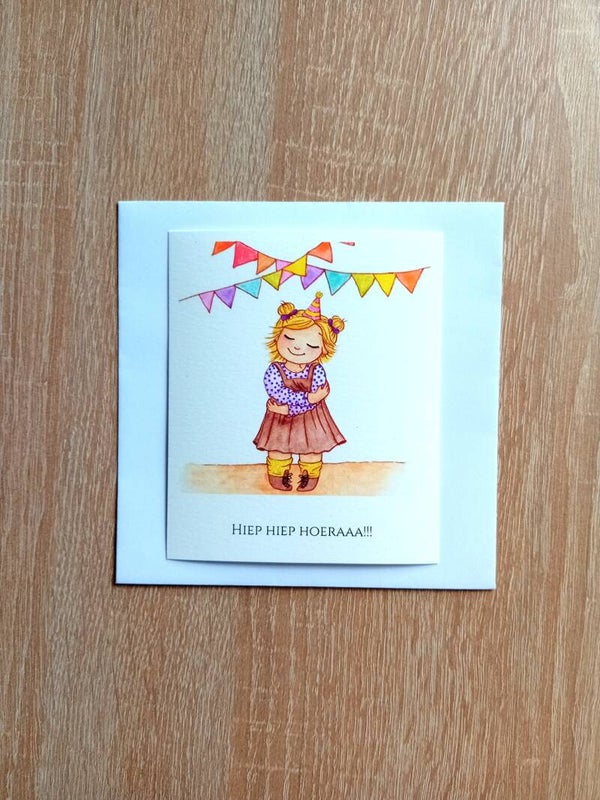 Postkaart Hiep hiep hoeraaa!!!