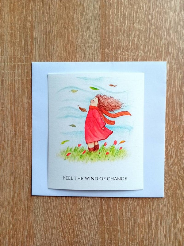 Postkaart Feel the wind of change
