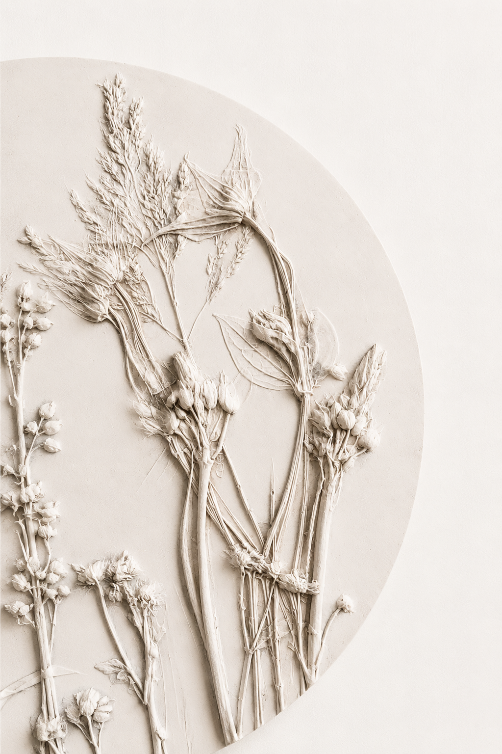 botanische gipstegel rond groot