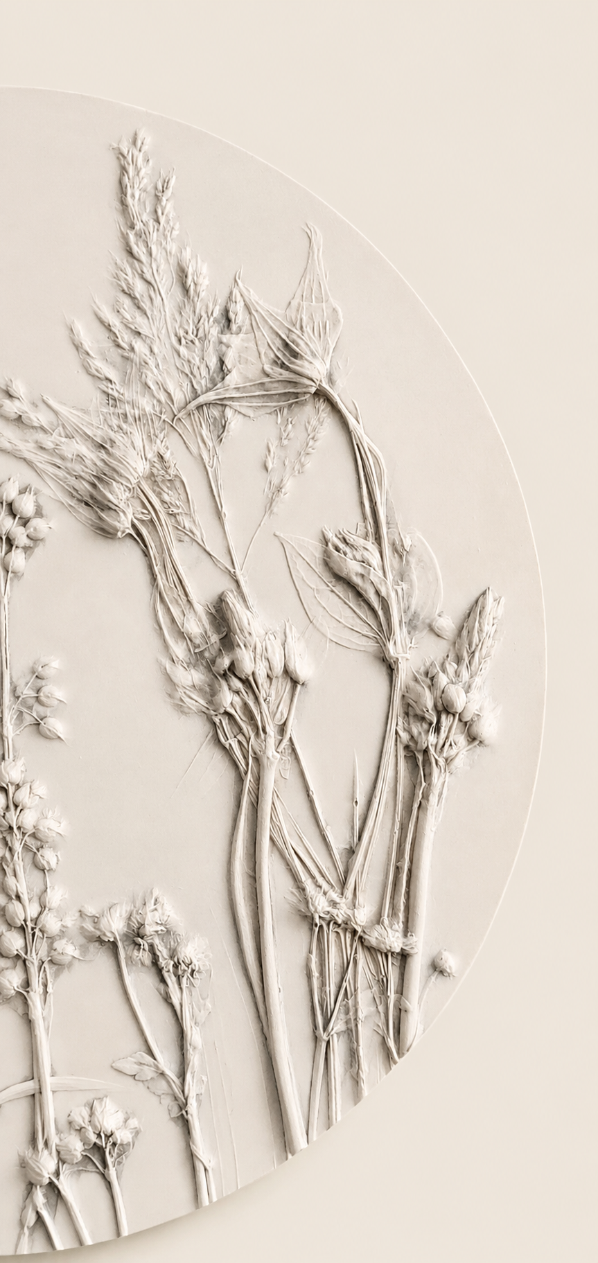 botanische gipstegel rond groot