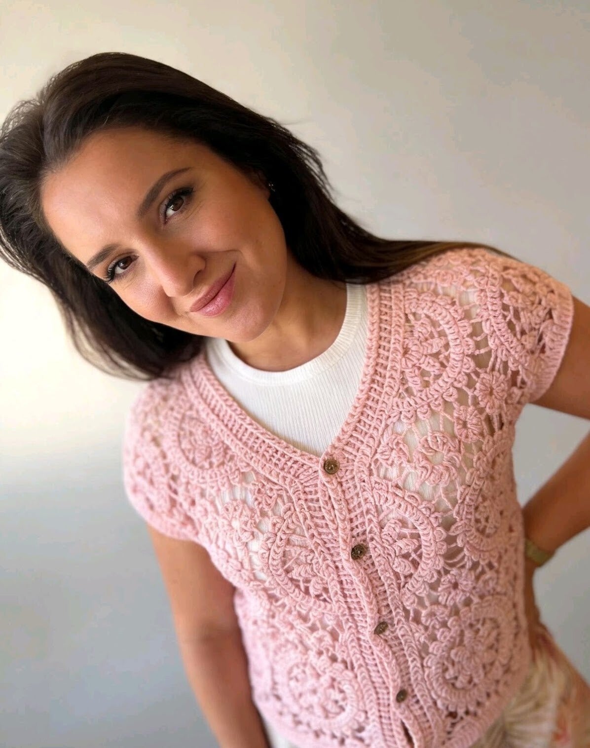 gilet crochet romance