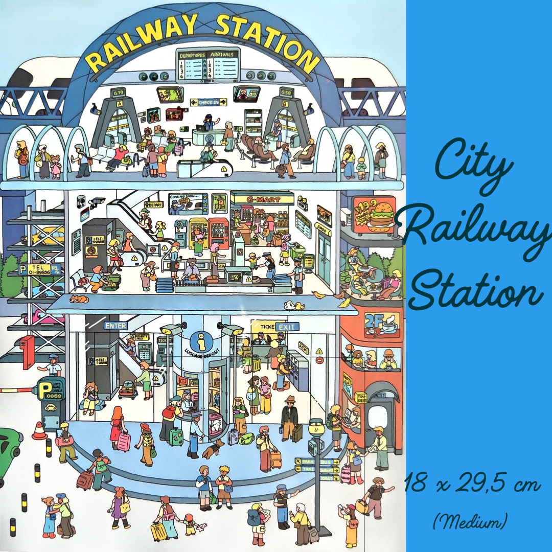 City Railway Station - DIY Sticker Scene