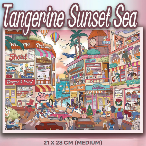 Tangerine Sunset Sea - DIY Sticker Scene