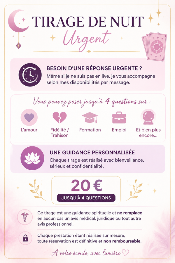 Tirage de Nuit  4 questions 20 €