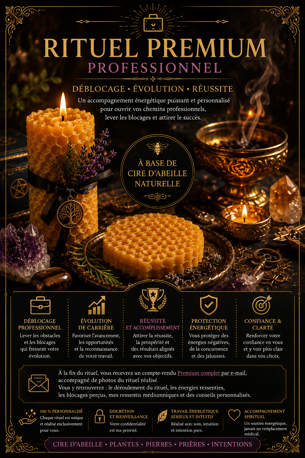 Rituel à base de cire d’abeille spéciale professionnelle déblocage
