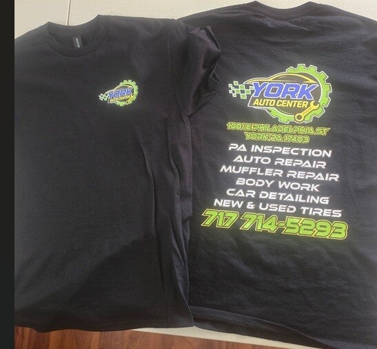 Custom printed business T-shirts produced by ArtDesignStudio.