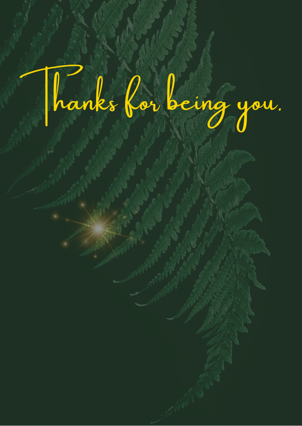 Ansichtkaart 'Thanks for being you'