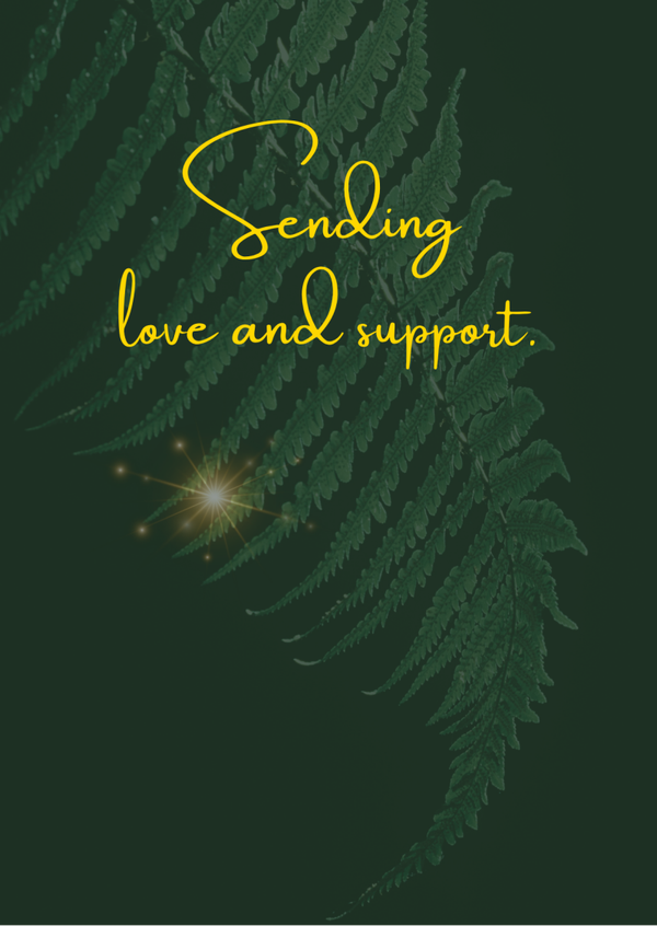 Ansichtkaart 'Sending love and support'