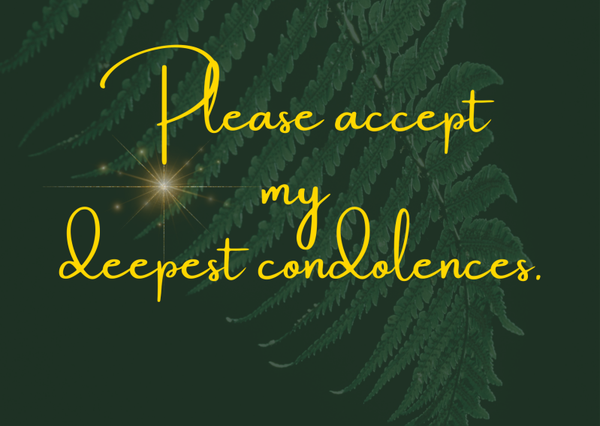 Ansichtkaart 'Please accept my deepest condoleances'