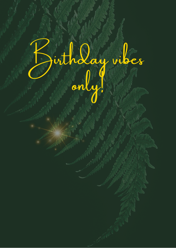 Ansichtkaart 'Birthday vibes only'