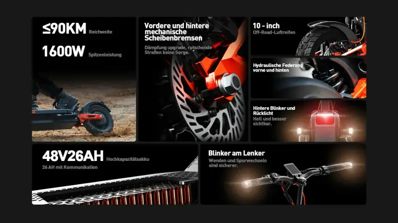 Joyor T6e Pro E-Scooter technische Angaben