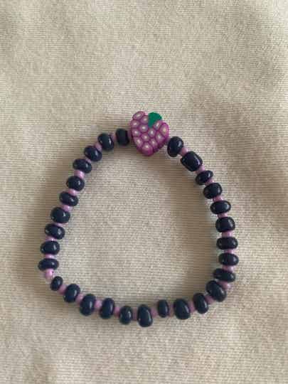 Armband blauw met paars met framboos