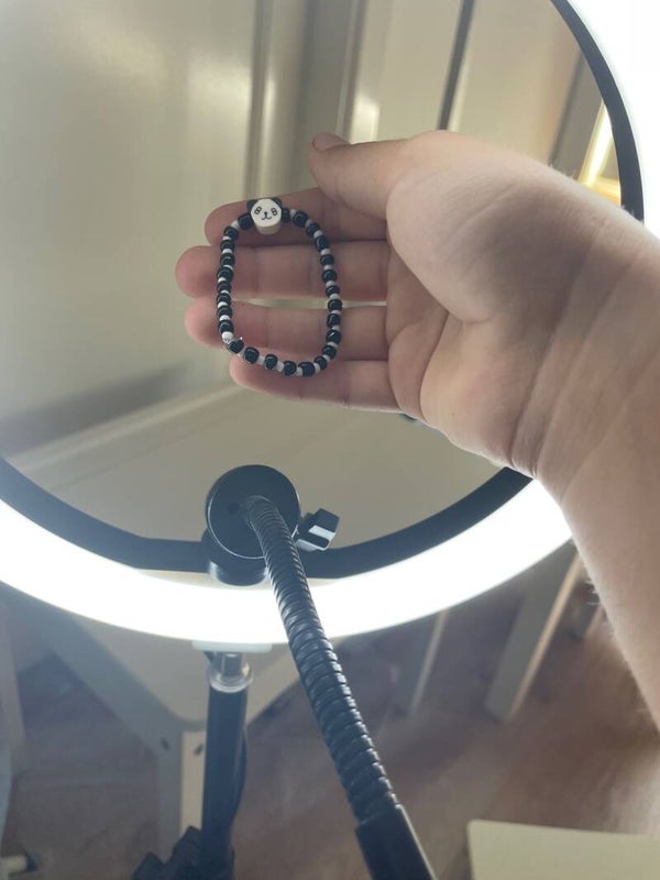 Armbandje panda zwart en wit