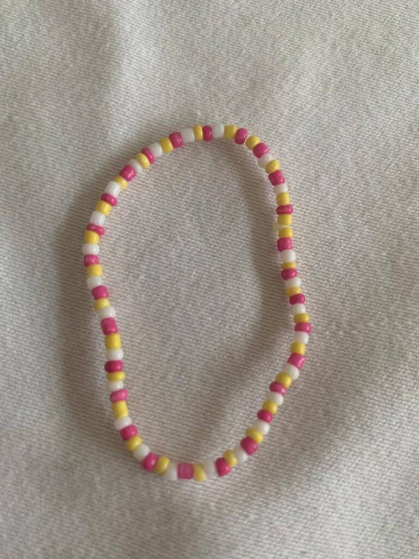 Armband roze geel wit