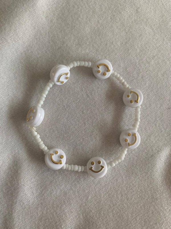 Armband wit met smileys