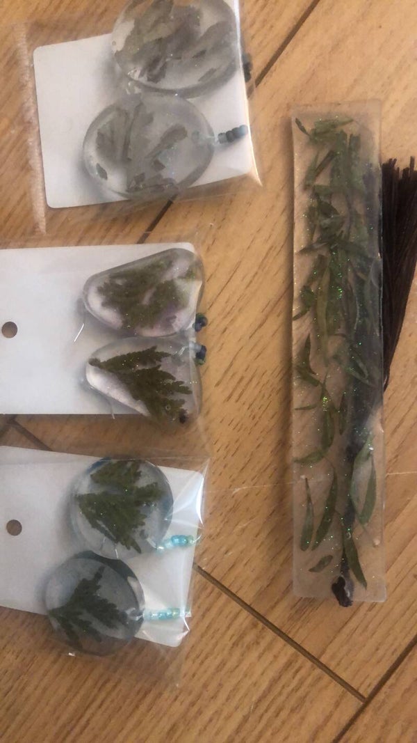 Resin Earrings & Necklaces, Bookmarks with Porcupine Quills, Sacred Medicines (Cedar, Sage, Sweetgrass), Semi-precious Beads, Bone Beads & More!