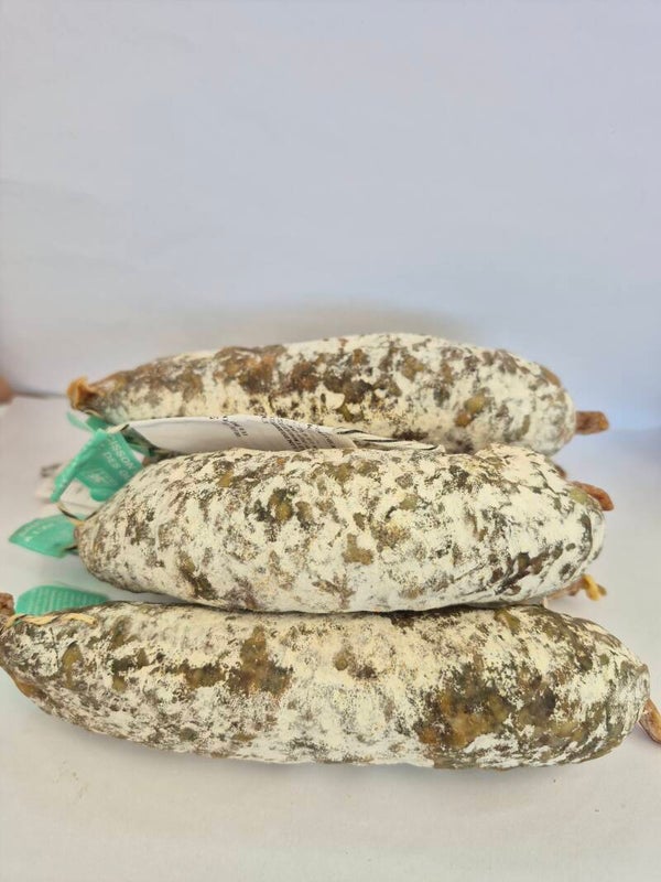 French saucisson with wild garlic